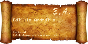 Bónis András névjegykártya