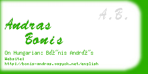 andras bonis business card
