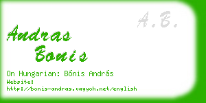 andras bonis business card